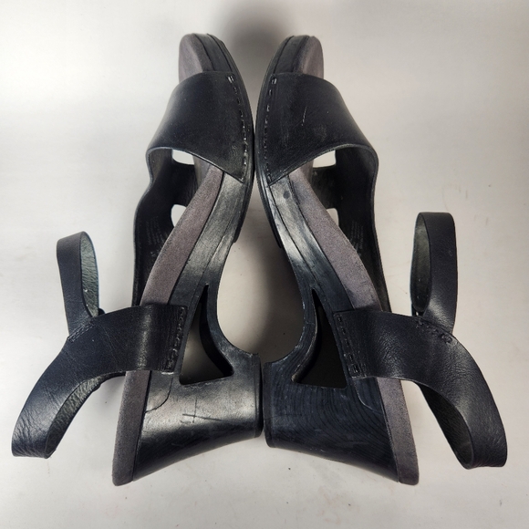 DANSKO Women's Tasha Sandal Size 10.5 EU 41 Black Leather Open Toe Shoe - Picture 7 of 9